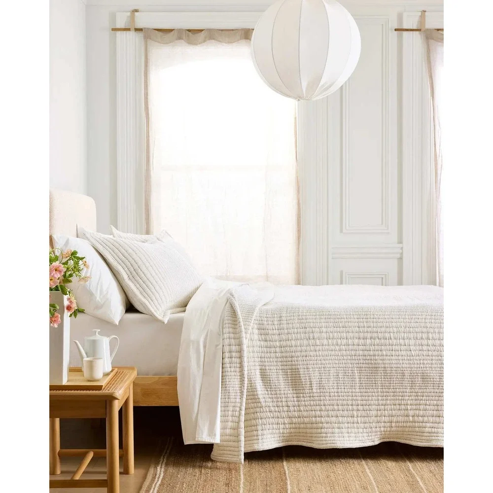 Quince Organic Cotton Chanel Stitch comforter king undyed NWT